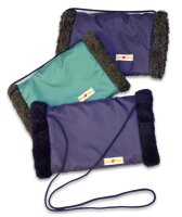 Handmuff m.Kordel Wollpelz/,Nylon marine,