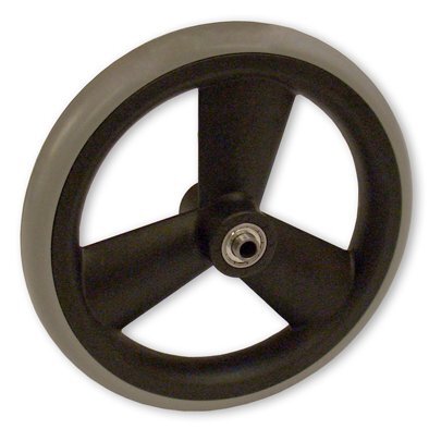 Rad m.3-Sp.-Ku.-Felge schwarz,Vollgummi 200x28 grau,NL60,