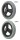 Rad mit PU-Reifen 3 Speichen Nabenlänge 46 mm, schwarz/grau>>>>