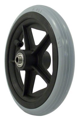 Rad mit PU-Reifen 5 Speichen Nabenlänge 60 mm, schwarz/grau>>>>