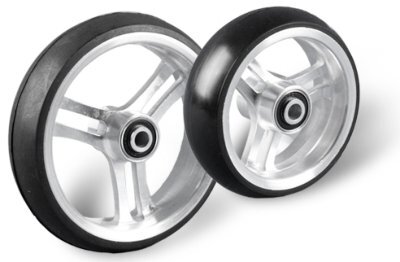 Rad mit 6-Speichen-Alu-Felge silber, Vollgummi 100x32 schwarz,NL36>>>>