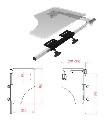 Halber Therapietisch 295x480x8mm,klappbar>>>>