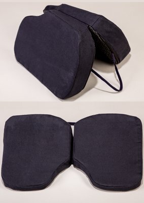 Klapp-Keilkissen 38x25x5/1cm, VELOURS schwarz>>>>