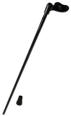 Gehstock Fischergriff, ablängbar schwarz>>>>links