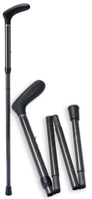 Carbonstock m.Softtouch-Griff,faltbar Raute schwarz,