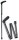 Carbonstock m.Softtouch-Griff,faltbar Raute schwarz,