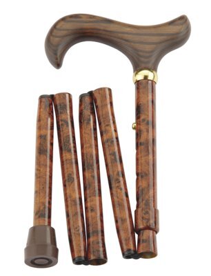 Mini-Faltstock BIRDEYE verstb.,m.Tasche u.Etui bronze,
