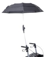 Schirm mit Halterung und Multifunktionsarm für Rollatoren ROUTER/ATHLON/SERVER,schwarz>>>>