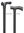 UNI-Comfort-Stock verstellbar,links schwarz(Gastrock),