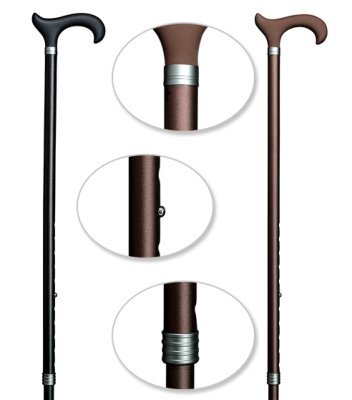 Silikon-Ergonomic-Derbystock,verstellbar schwarz(Gastrock),