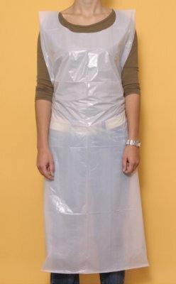 Einwegschürze,PE-Folie,weiß(VPE: 100 Stück)>>>>140 cm