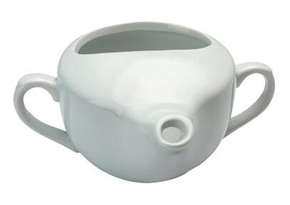 Schnabeltasse mit 2 Henkeln weiß>>>>Ausf.: Porzellan