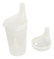 Trinkbecher m.Teeaufsatz,langes Mundstück transparent,