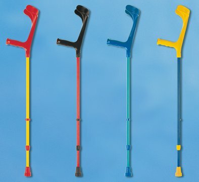 Leichtmetall-Unterarmgehstütze Ergogriff mit Druckknopfverstellung, vollfarbig>>>>Farbe: schwarz-brombeere