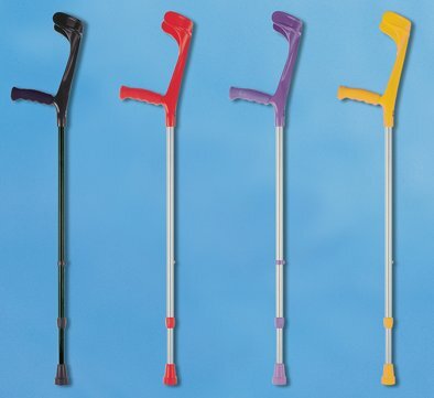 Leichtmetall-Unterarmgehstütze, Ergo-Softgriff Druckknopfverstellung>>>>Farbe: türkis