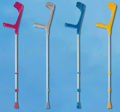 Leichtmetall-Unterarmgehstütze Ergogriff mit Druckknopfverstellung, teilfarbig>>>>Farbe: schwarz