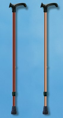 Metall-Handstock, Anatomic-Griff mit Druckknopfverstellung>>>>Farbe: blau/schwarz links