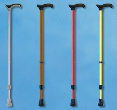 Metall-Handstock Derby,schwarz,/schwarz,Druckknopfverstellung,