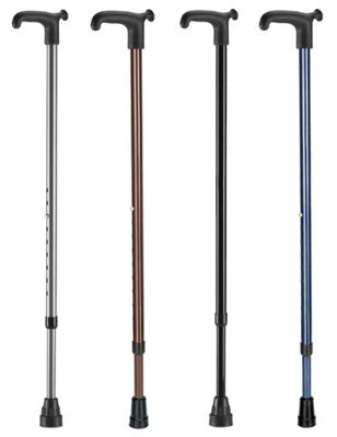 Leichtmetallstock mit Softgriff verstellbar>>>>Farbe: braun