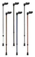 Leichtmetallstock Fischergriff,verstellbar links met.grau,