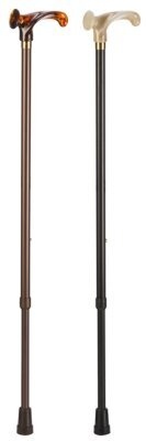 Leichtmetallstock Bernstein-,Griff,verstb.rechts met.bronze,