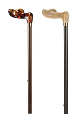 Leichtmetallstock Fischergriff Acryl,verstellbar, bronze>>>>rechts