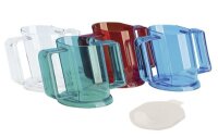 Trinkbecher HANDYCUP m.Tee-,Aufsatz rot-transp.(Sundo),