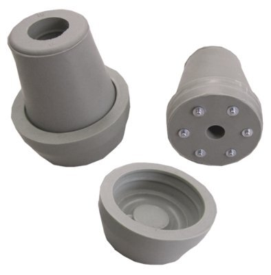 Krückenkapsel mit Spikes, grau>>>>18 mm