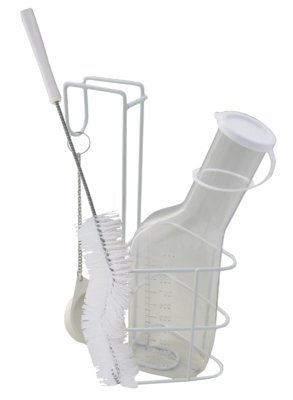 Urinflaschen-Set, Flasche,Halter,Bürste,weiß>>>>Farbe: klar