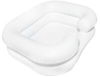 Haarwaschwanne EXTRA 2-reihig mit Kopfmulde, eckig, aufblasbar, weiß>>>>