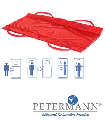 ALPHA Hebematte m.4 Haltegr.,Nylon 110x53cm blau/rot,