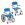 Dusch-Toilettenrollstuhl,ASTON 24"Räder,weiß-blau,