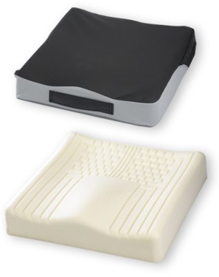 Sitzkissen Kalli Form 40 - 120 kg mit Pharmatex PU-Bezug, grau-schwarz>>>>40 x 40 cm