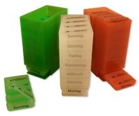 Medikamentendispenser 7 Tage,grün,transparent,