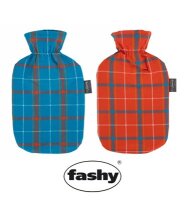 Wärmflasche Baumwollbezug imKarodesign orange(Fashy)