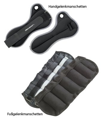 Gewichtsmanschette Deuser Fußgelenk 2,0kg schwarz (Paar)>>>>