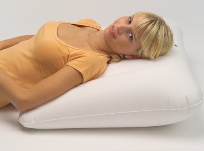 Kopfkeil aufblasbar 70x60cm mit Bezug, weiß>>>>