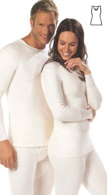 Wärmewäsche Classic Damen-Hemd, ohne Arm 50% Angora mit Spitze natur>>>>Gr. M