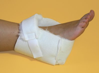 Anti-Dekubitus Fersenschoner Fell, weiß>>>>links