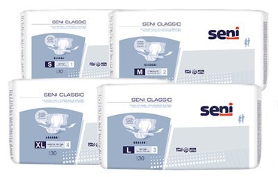 Seni CLASSIC Inkontinenzhosen S, Hüfte 55-80 cm (1Karton: 4 x 30 Stück)>>>>