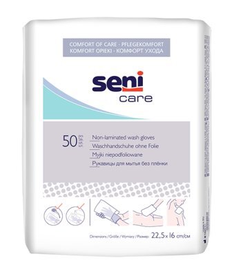 Seni Care Waschhandschuhe unfoliert 225x160mm(VPE: 50 Stück)>>>>