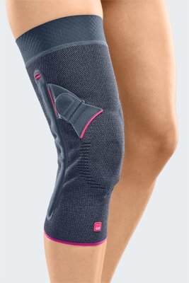 Kniebandage Genumedi PT, silber>>>>Gr. III links