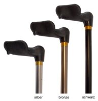 Leichtmetall-Krankenstock, anatomisch, Druckknopfverstellung>>>>Farbe: silber links
