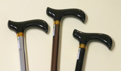 Leichtmetall-Krankenstock, Derbygriff, Druckknopfverstellung>>>>Farbe: silber