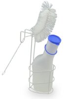 Urinflaschen-Set,Urinflasche,milchig,Bürste und Halter,