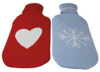 Wärmflasche m.Rollkragen-,Pullover-Bez.hellblau...