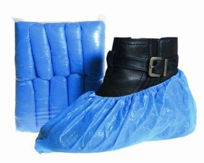Einmalüberschuhe Kunststoff, blau (VPE: 100 Stück)>>>>