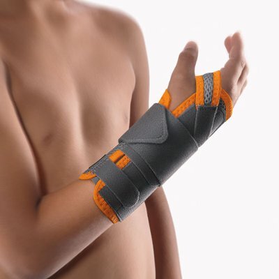 Bort Handgelenkbandage ManuStabil kurz für Kinder, grau>>>>rechts