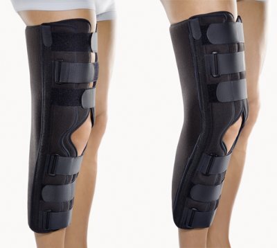 Bort Immob Knieschiene mt Patella-Aussparung Kids, schwarz>>>>38 cm / 20°