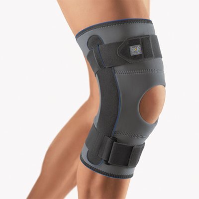 Bort Kniebandage Stabilo mit Gelenk, beidseitig tragbar silber>>>>Gr. 4+